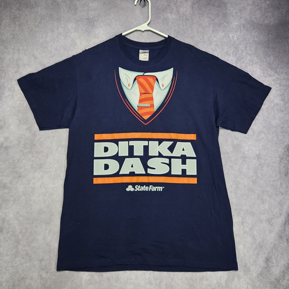 Ditka‎ Dash State Farm Mens Navy Blue Graphic T-Shirt Adult size Large